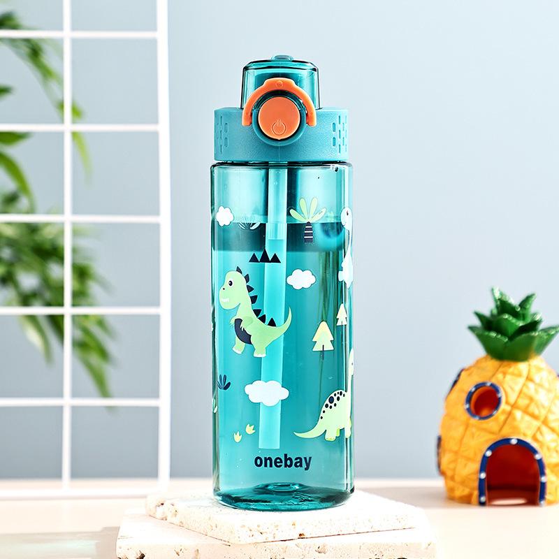 Kids Water Cup with Straw Double Drink Spout Kindergarten Primary School Student Special Small Size Summer New Sports Bottle