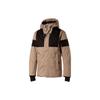 Logo Print Pattern Spliced Zipper Down Jacket Men Outerwear Light-Brown 848286-40