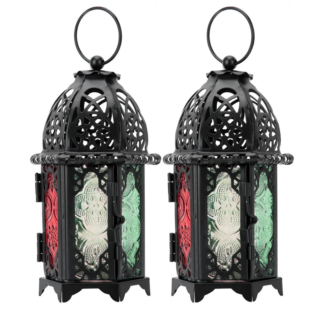 2Pcs Vintage Castle Candle Holder Black Retro Iron Metal Wedding Home Decorations