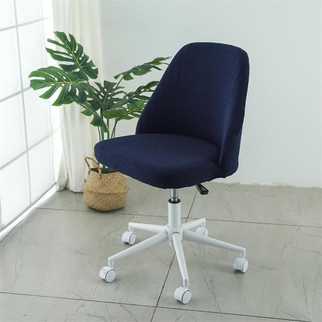 Polar Fleece Stretch Duckbill Chair Cover Curved Back Office Chair Cover Low Back Round Elastic Seat Slipcover Shell Chair Cover