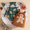 Infant Christmas Fuzzy Romper & Gingerbread Santa Dress Set for Baby Girls