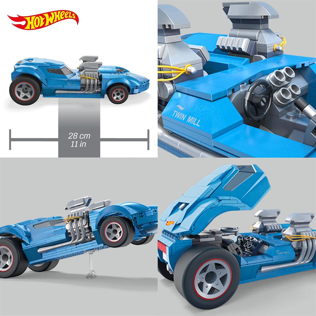 MEGA Hot Wheels Twin of Block Years Old and HKV07 Mill™ [Block Set] [Number Pieces 635] [10 Up]