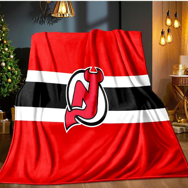 Jersey Devils Flannel Blanket, Use for Birthday/Holiday Gift, Soft Blanket for Sofa/Bed/Camping/Office/Tourism Use,All Seasons