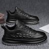 Fashion Men Faux Cowhide Crocodile Print Sneakers Casual Leather Shoes Men's Versatile Thick Soled Wear Resistant Shoes Men's Work Shoes