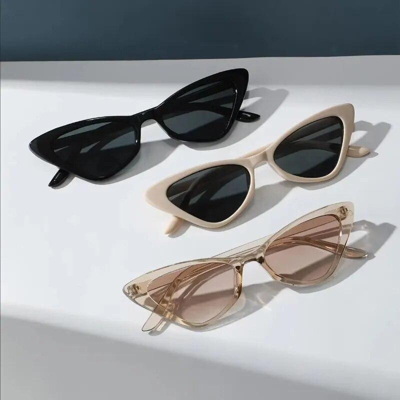 Small Cat Eye Sunglasses Women Cute Skinny Cat Eye Eyewear Retro Vintage Narrow Sunglasses Set