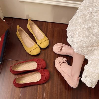 Туфли-лодочки с бантом, женские новые весенние туфли, удобная обувь на плоской подошве, обувь Doudou на одном педале