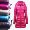 Ladies Long Winter Warm Coat Women Ultra Light White Duck Down Jacket with Bag Women Jackets