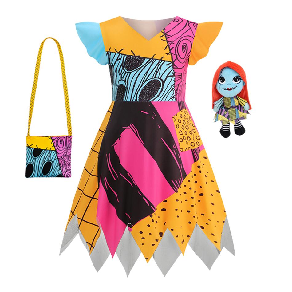 2026 Girls Horro Before Christmas Sally Halloween Cosplay Dress Party Kids Costume Boys Jack Gothic Clothes