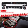 Автомобильный кондиционер AC кнопка управления климатом ремонт наклейка наклейка для Ford S-Max/для Mondeo исправить уродливую кнопку серебристый/черный