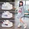 Girls Mesh Sneakers 2025 Spring and Autumn New Breathable Casual Net Shoes Boys Board Shoes Children Soft-soled White Shoes