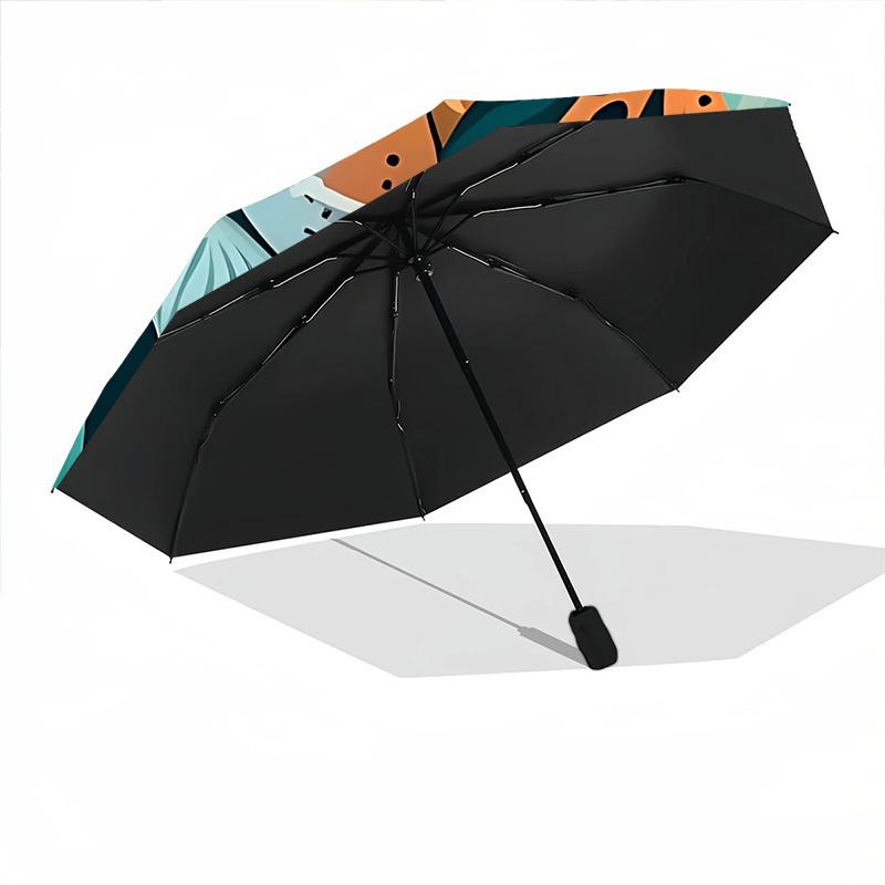 1pc Jaguar Print Automatic Folding Umbrella, 8-Rib Iron Frame, Casual Outdoor Accessory for Birthday Festival Gifts yy251128157