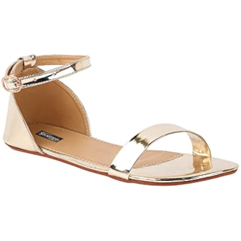 Девочки Shoetopia Золотые шлепанцы-сандалии Yari - 7 UK (Девочки-Яри-Золотой)