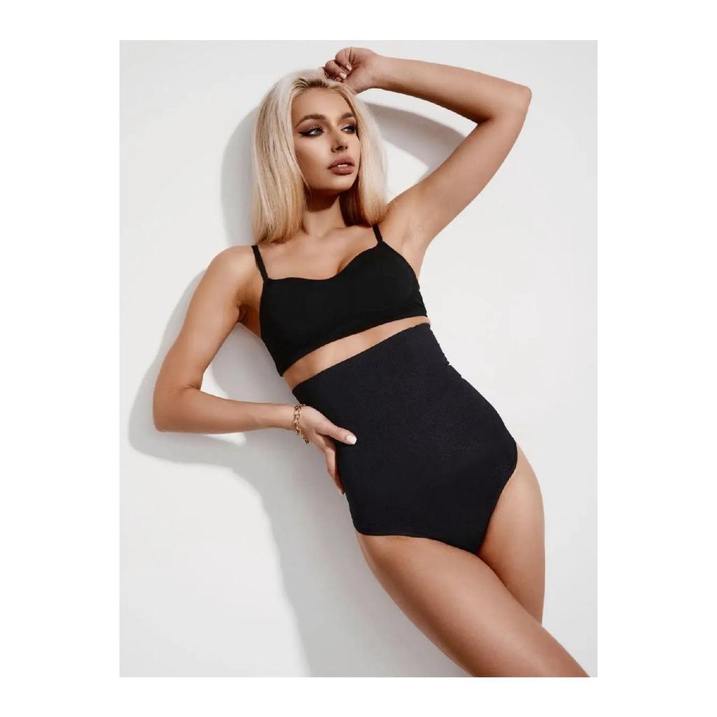 Модель Лорика с высокой талией и бесшовным узором, укрепляющие трусики-стринги, спортивный корсет черного цвета