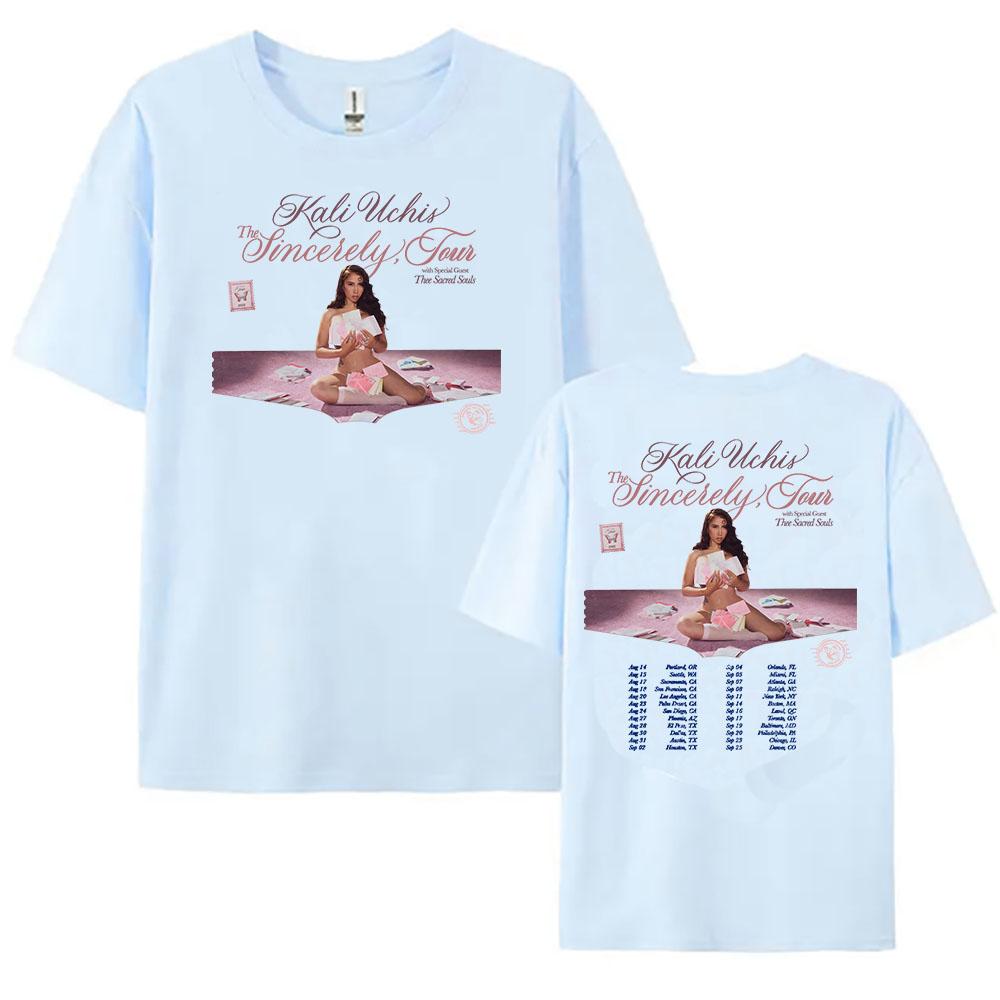 KALI UCHIS Искренний Тур 2026 Футболка Женская Одежда С коротким рукавом Хлопок Свободные Футболки Уличная одежда Унисекс Летняя Женская Футболка