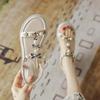 Модные жемчужные сандалии на среднем каблуке для женщин Vip Удобные и элегантные 2025 Тренд Новые Дышащие Модные Повседневные Женские Туфли