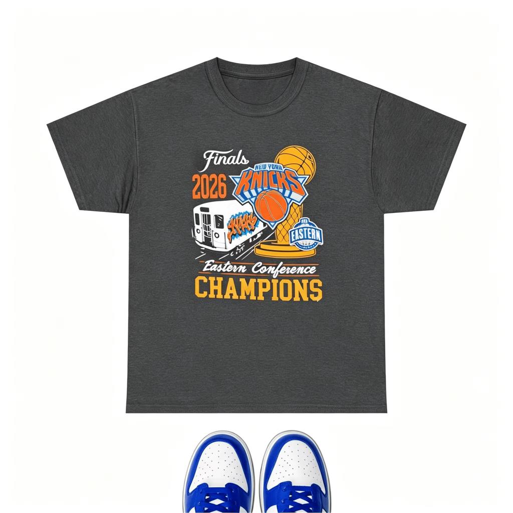2026 Чемпион Восточной конференции New York Knicks Баскетбольный Принт Унисекс Хлопковая Футболка, Летняя Дышащая Футболка в Стиле Y2K
