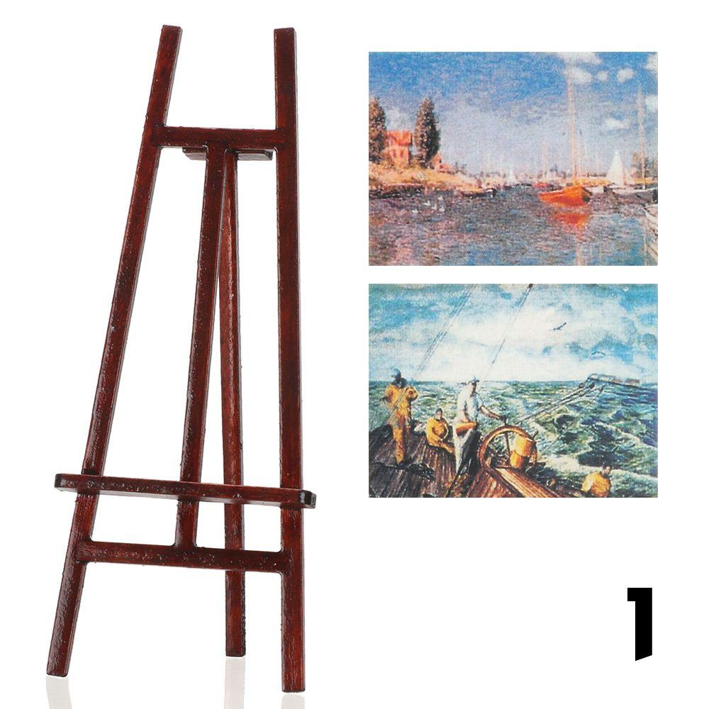 1:12 Dollhouse Furniture Miniature Easel Wood Box Drawing Board Artist Paint Pen Dolls DIY Model Set Toy Accessories