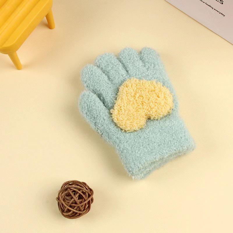 Детские зимние перчатки в корейском стиле с милым медведем - Теплые, Защищающие от холода, Пятипалые для мальчиков и девочек