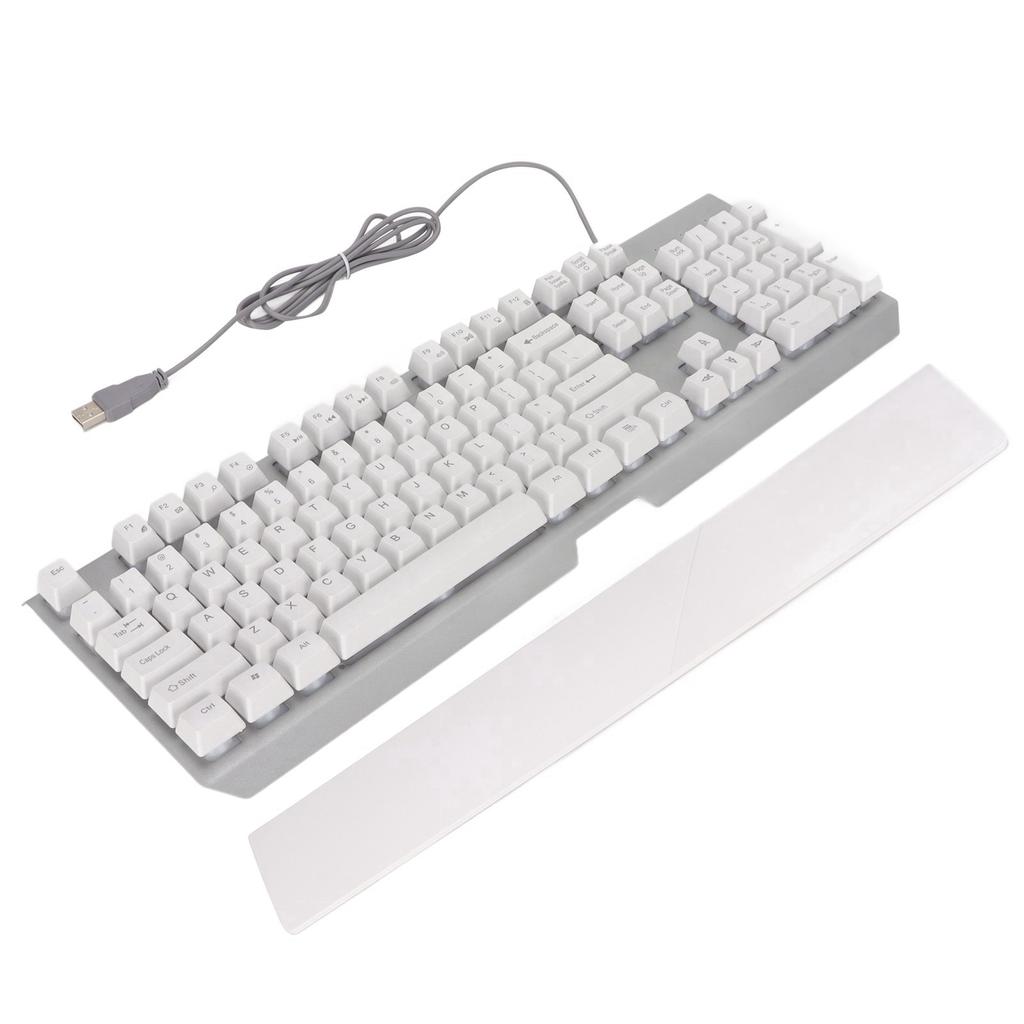 RGB Wired Keyboard with Wrist Rest 104 Keys Clear Characters Good Resilience Mechanical Feel