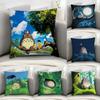 Kawaii Cute T-Totoroes Pillow Case Sofa Decorative Home Double-sided Print Plush Square Throw Pillow Covers Cushion Decor Cover
