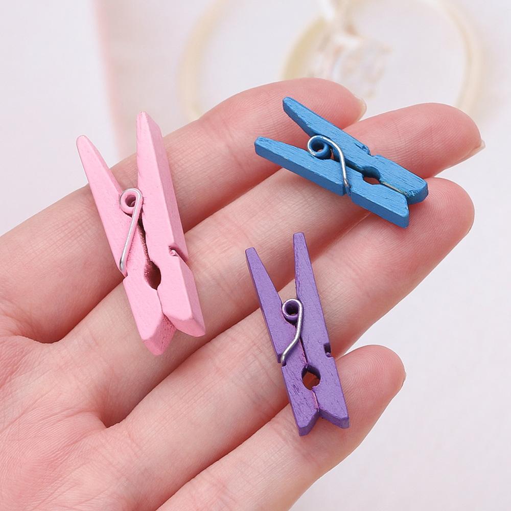 50Pcs Wooden Duck Bill Clip, Wooden Clip Photo Clip Clip Rope Display Clip DIY Decorative Wooden Fixed Color Clip