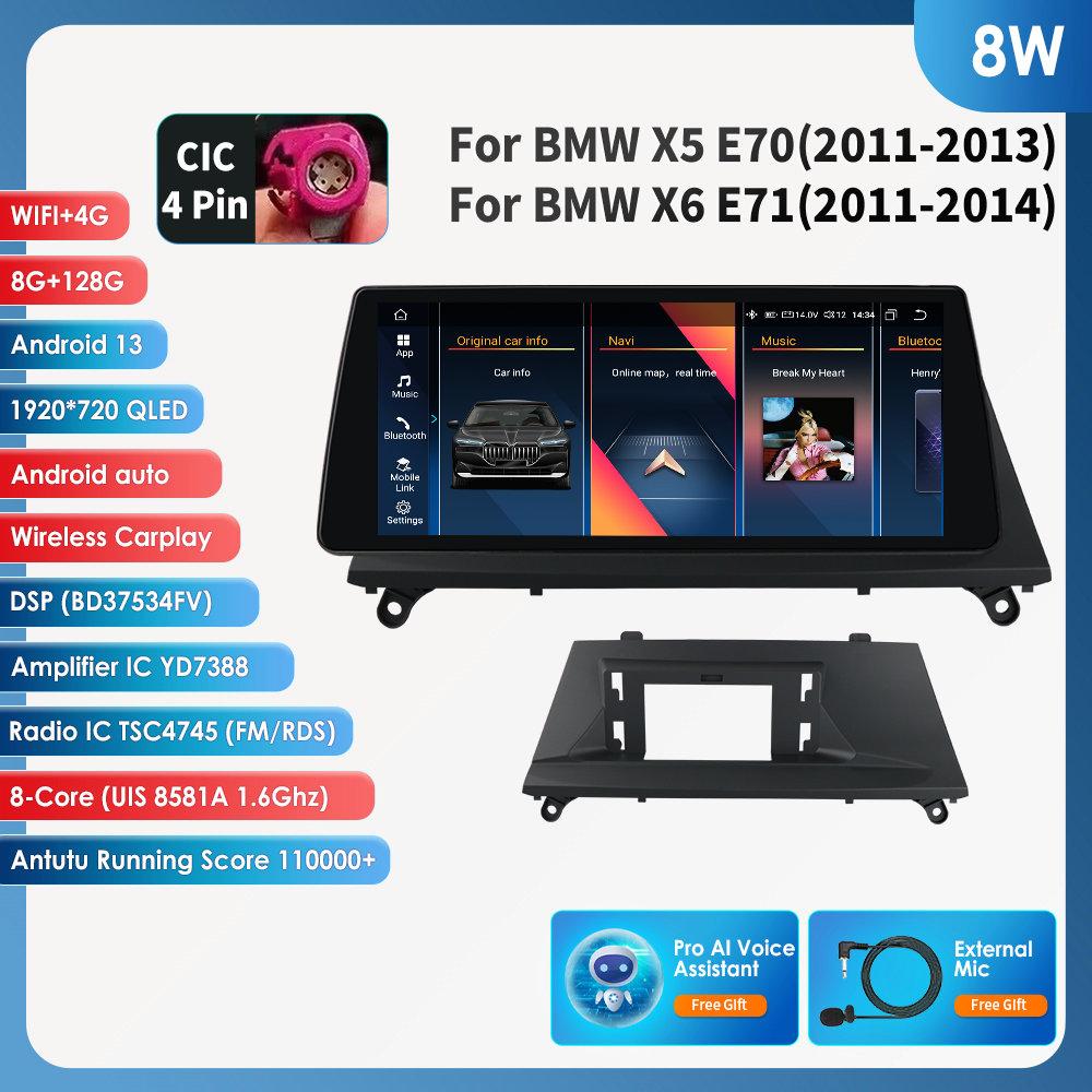 OSSURET 10,25-дюймовый Carplay Android 13 Автомагнитола для BMW X5 E70 X6 E71 CCC CIC автомобильная интеллектуальная система радио GPS навигация стерео DSP SWC Bluetooth головное устройство