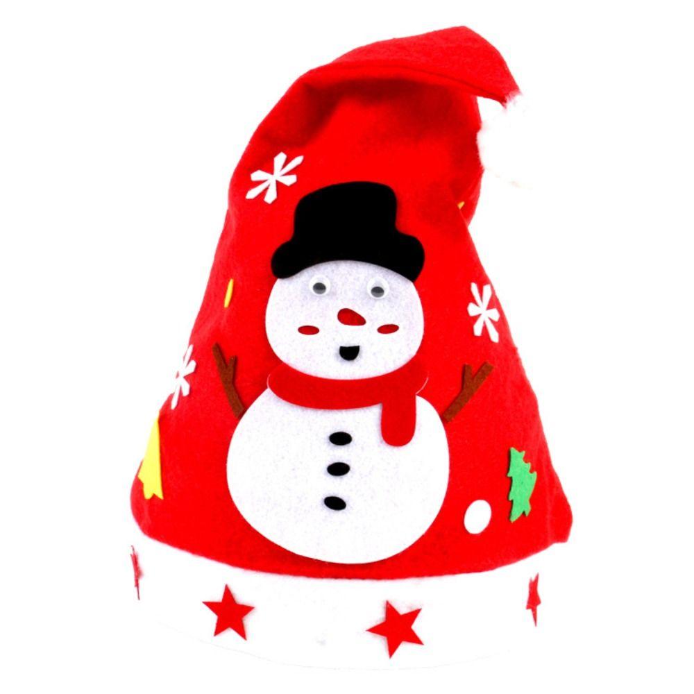 Non-woven Fabric DIY Christmas Hat Toy Santa Claus Kriss Kringle Hat Kids Xmas Arts Hats Toddlers