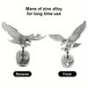 1pc Silver Eagle Shaped Car Ornament with Waterproof Self-adhesive and Rustproof Engine Hood Eagle Stand, Chrome Plated Car Decoration