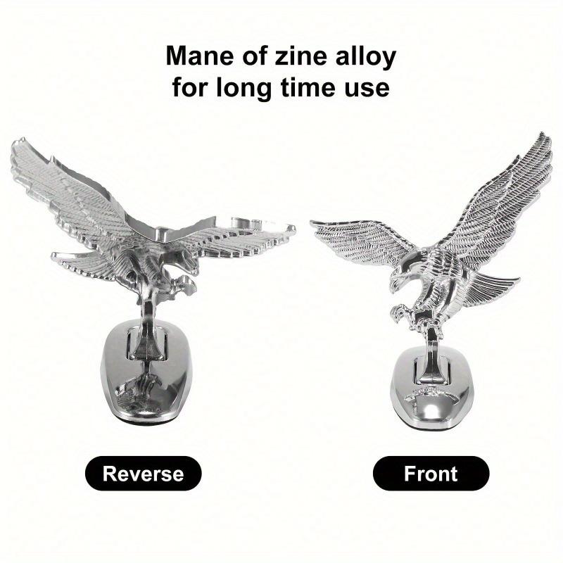 1pc Silver Eagle Shaped Car Ornament with Waterproof Self-adhesive and Rustproof Engine Hood Eagle Stand, Chrome Plated Car Decoration