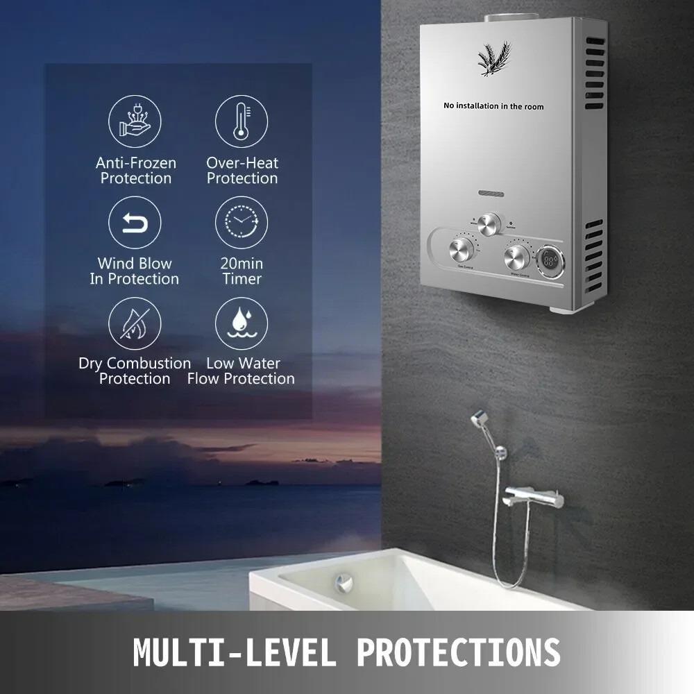 10 л Нагреватель горячей воды 5 галлонов в минуту Безнапорный Пропан Газ Мгновенный Бойлер для автодома