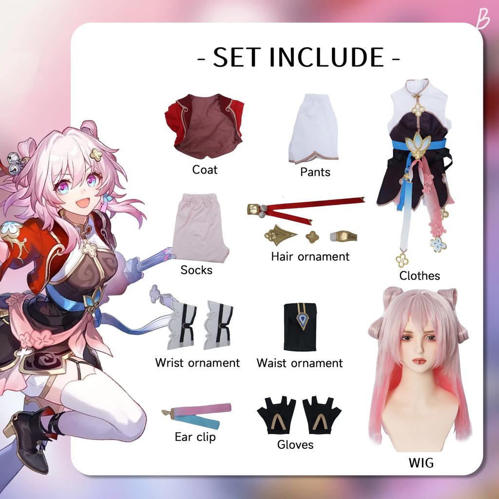 Костюм для косплея 7 марта Honkai Star Rail Игровые скины Карнавальная форма Хэллоуин Аниме костюмы Женские Игровые