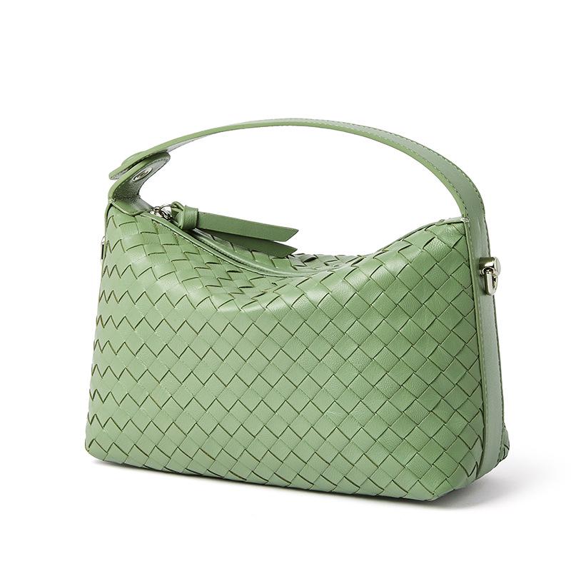 2025 Rhombus Sheepskin Leather Женская сумка через плечо - Ручная сумка-мессенджер с тканым дизайном