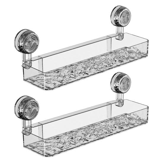 1/2 шт. Держатель для хранения на присоске, высокая грузоподъемность, простая установка, настенная полка для хранения без сверления, органайзер для душа