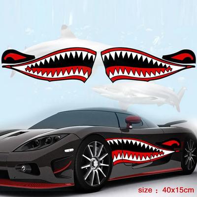 Новая водонепроницаемая светоотражающая наклейка на кузов автомобиля, лодки, яхты, цветная, с зубами акульей пасти 'Летающие тигры'