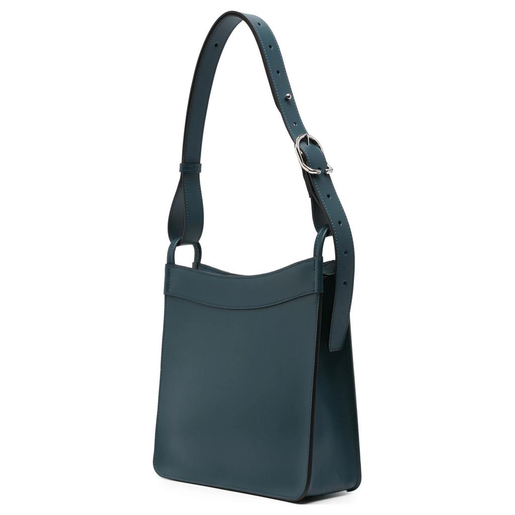 Longchamp Le Foulonné Zipper Closure Small Calfskin Handbag Women handbags Light-Gold Dark-Blue 10272HFI806
