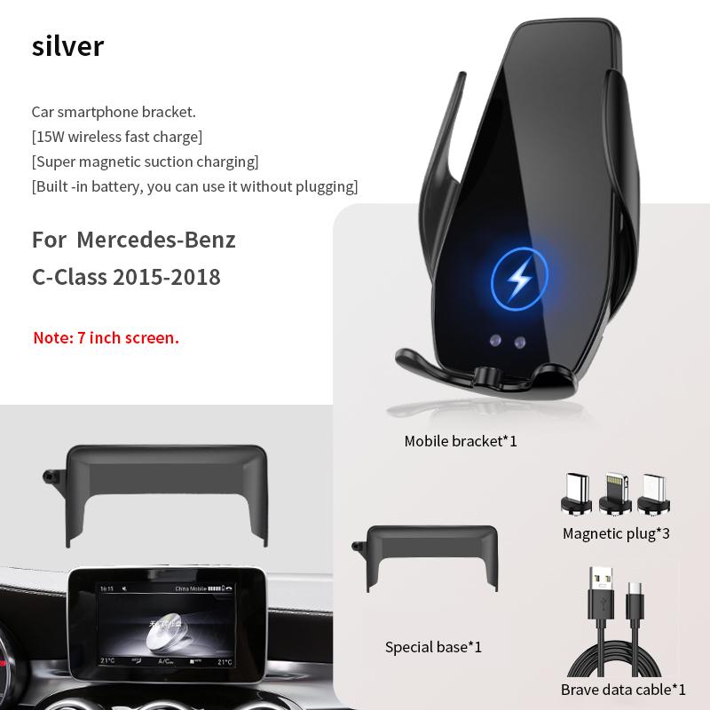 Car Phone Holder For Mercedes-Benz C/GLC/ V-Class 2015-2023 screen navigation bracket magnetic new energy wireless charging