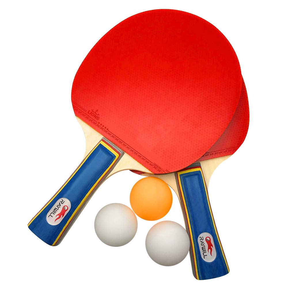 Portable Table Tennis Racket Set with 2 Rackets and 3 Ping Pong Includes Storage Easy To Use Balls, Bag, (Rackets)