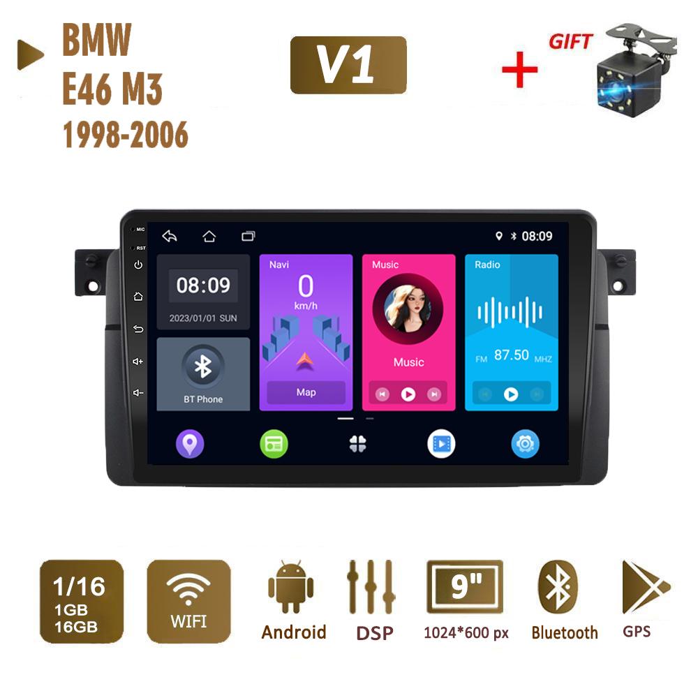2 Din Android автомобильный радиоприемник мультимедийный видеоплеер для BMW E46 M3 318i 320i 325i 1998-2006 навигация GPS WIFI головное устройство 1 + 16 ГБ