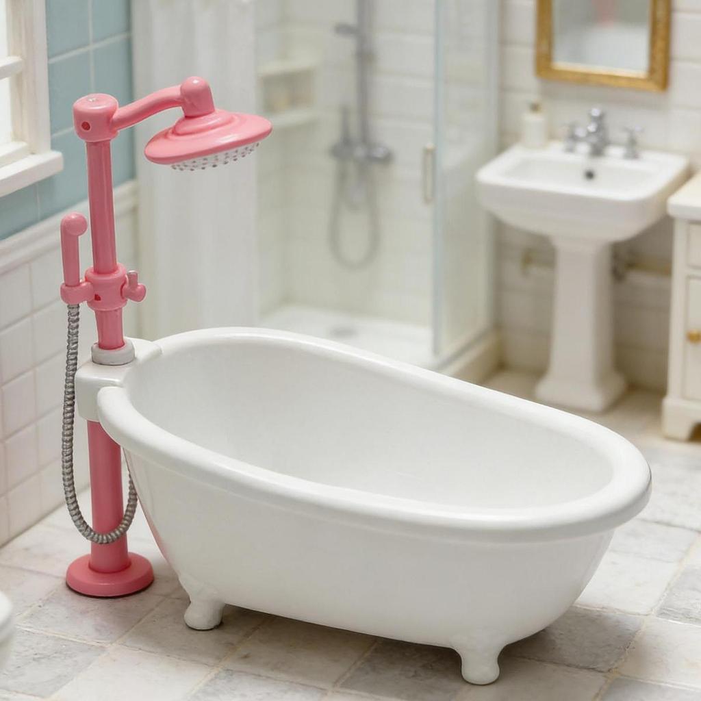 Dollhouse Bathtub Mini Bathtub for Role Play Micro Landscape Furnishings