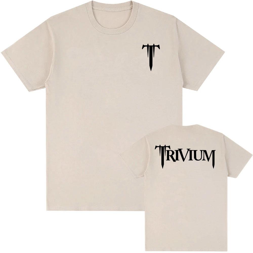 TRIVIUM Тяжелый Метал Футболка Летний Хлопок Хип-Хоп Уличная Одежда Унисекс Мода Гранж Мужская Женская Футболки Свободная Мужская Футболка