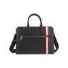 Bally Кожаный портфель с карманом на молнии в полоску Мужские сумки Черный 6218262