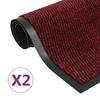 Doormat - vidaXL - 80 X 120 Cm - Red - Synthetic - Non-slip - 2 Pcs