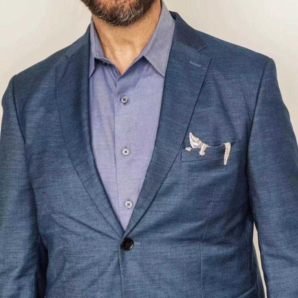 2Pcs Vintage Style Lapel Pin Zinc Zinc Zinc Alloy Tiger Brooches Tradition Retro Animal Brooches Men Suits