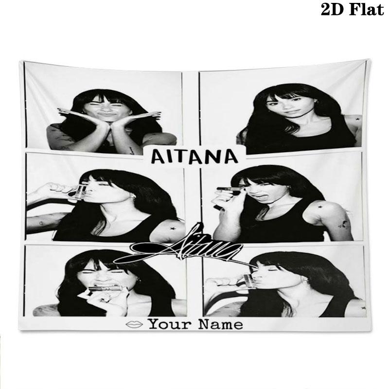 Aitana Custom Name Wall Tapestry Aesthetic Wall Hanging Printed Fabric Blanket Decorative Tapestries for Bedroom Living Room Home Decor