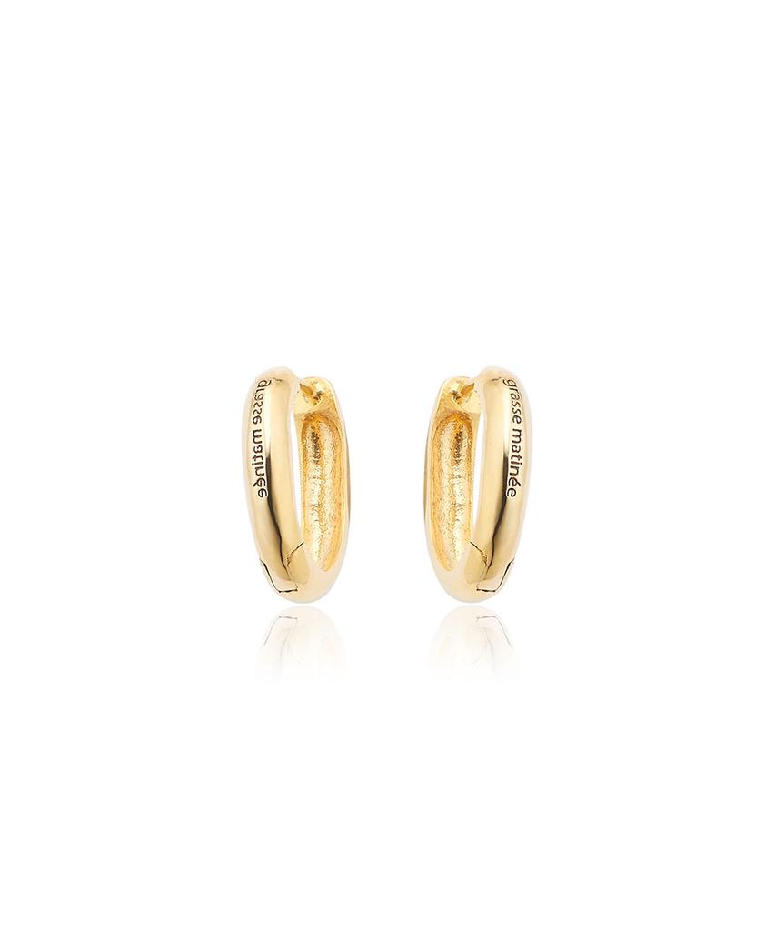 Grasse Matinee 2Ways Oval Unbalanced Chain Earrings Gold