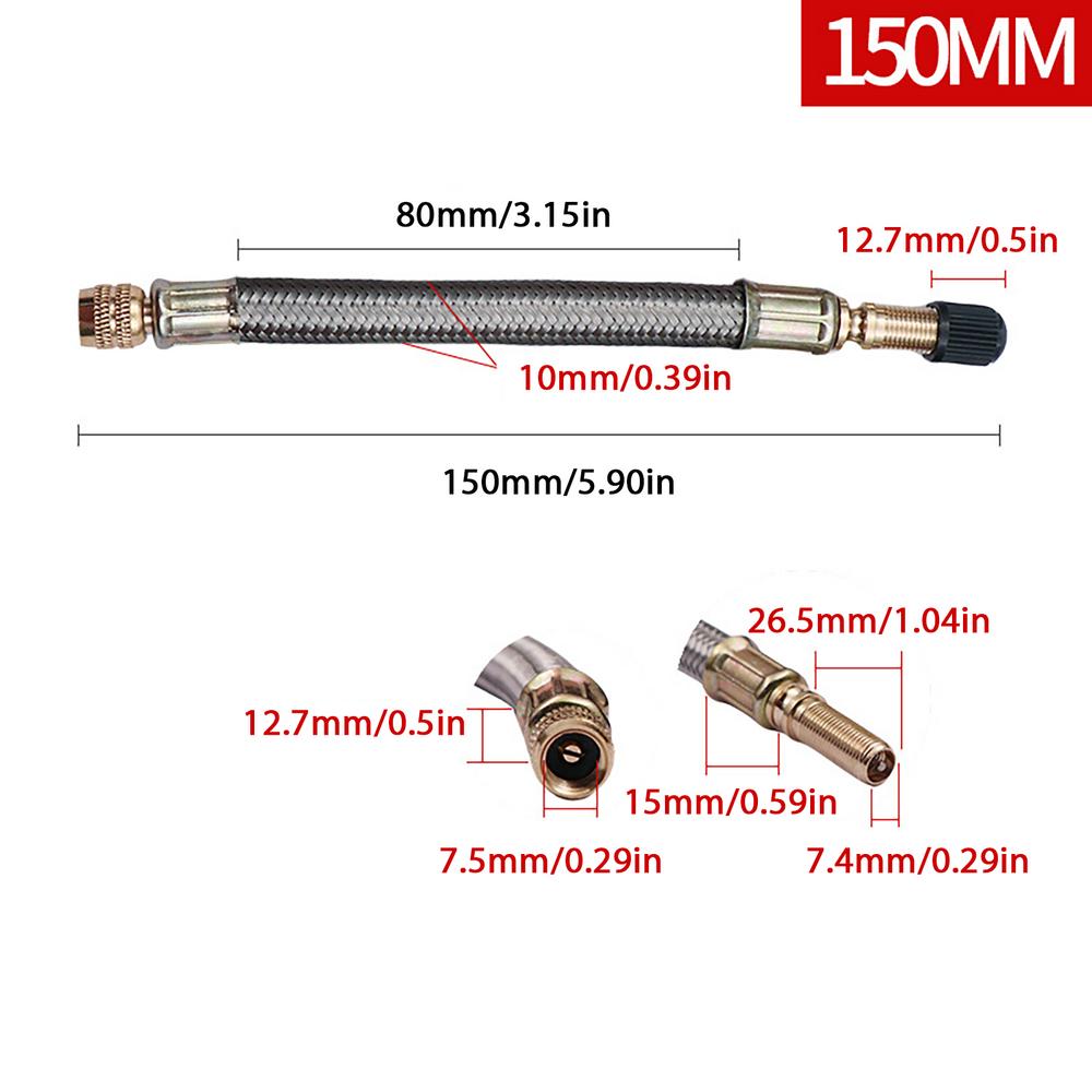 1 шт. Удлинитель вентиля грузовика Гибкий удлинитель вентиля шины автобуса Резиновый удлинитель штока вентиля шины Адаптер ниппеля шины Принадлежности для шин