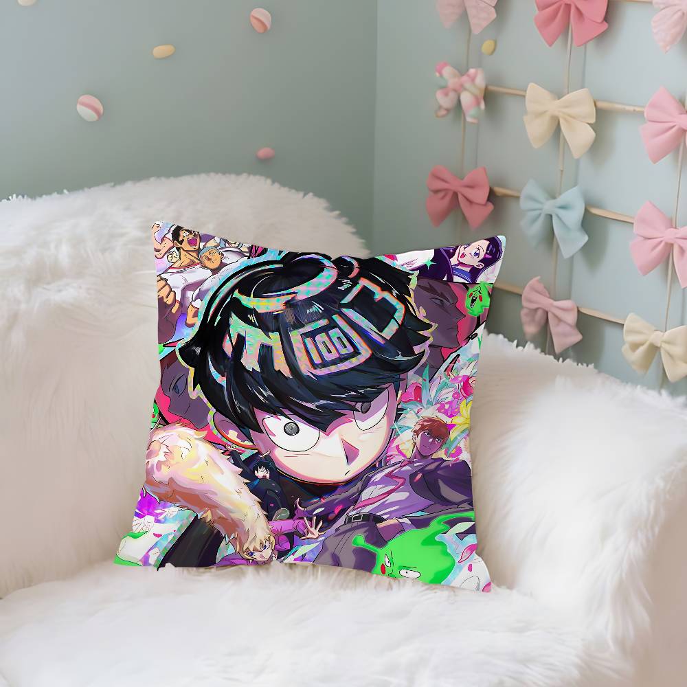 Anime MmOBPSYCHO Kawaii Throw Pillow Covers Pattern Cushion Cover Suitable For Sofa Bedroom Car Pillow Cover