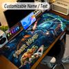 Dinosaur Theme Personalized Mouse Pad Custom Name Text Non Slip Desk Pad For Laptop Office Desktop