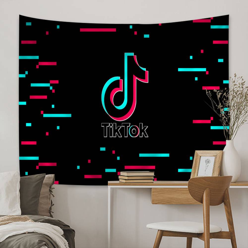 Мультяшный Гобелен с Логотипом TTikTok Декор для Дома Хиппи Бохо Декор Гадательный Домашний Декор