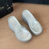 Transparent Slippers with High Heels and Thick Soles for Women's Outer Wear, Summer 2025 New Muffin Heightening Slope Heel Beach Sandals
